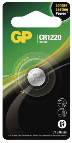 Lithiová knoflíková baterie GP 3 V - CR1220, blistr, 1 ks
