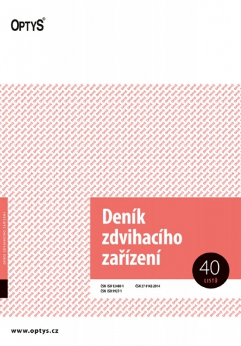 Deník zdvihacího zařízení Optys - A4, 40 listů