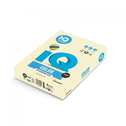 Barevný papír A3 IQ Color - pastelová vanilková, 80 g, 500 listů